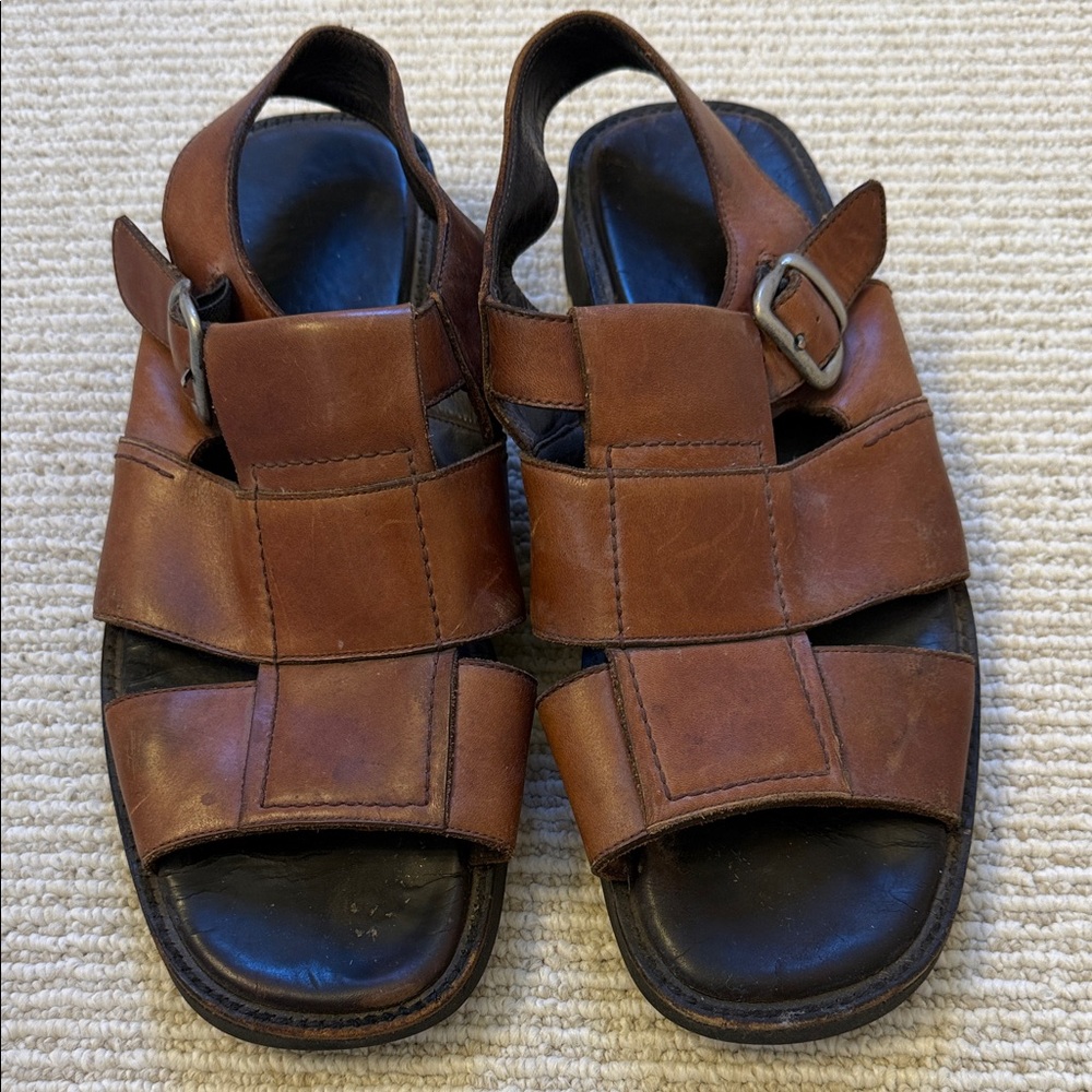 Cole Haan Men's Brown Leather Fisherman Sandals 11.5
